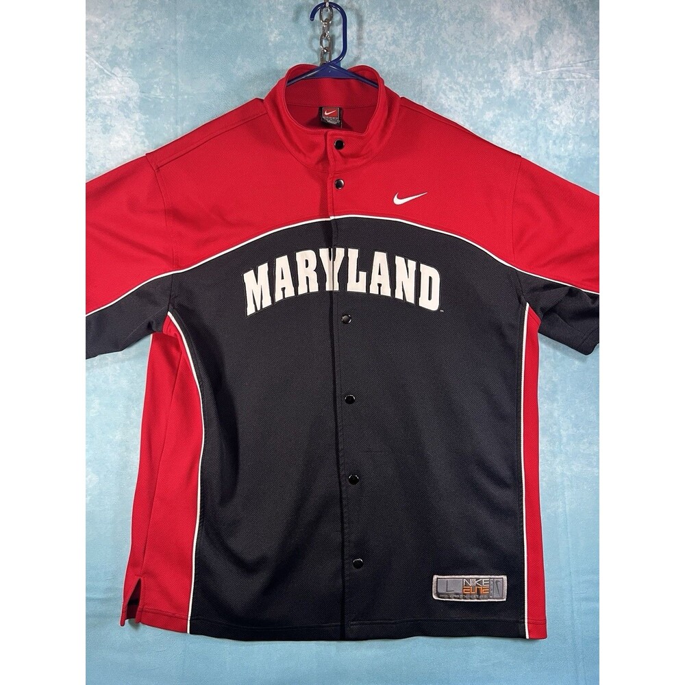 Nike Elite Maryland Terrapins Baseball Jersey Men L Red Black Vintage Y2K Terps